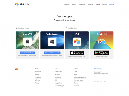 a screenshot for the Apps page of Airtable