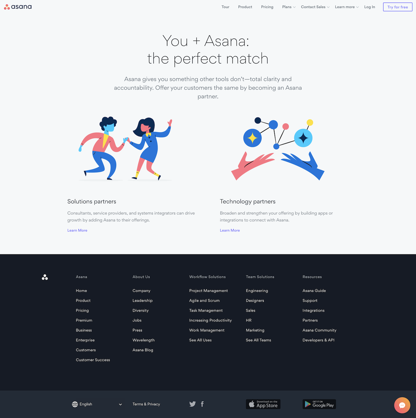 Screenshot of the Partners page from the Asana website.