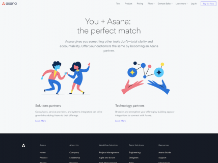 Screenshot of the Partners page from the Asana website.