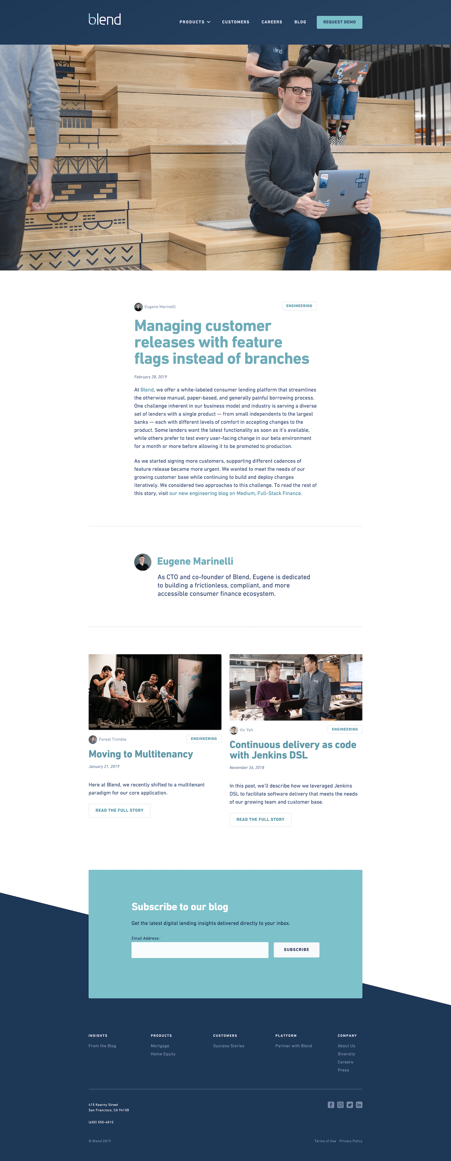 Screenshot of the Blog - Article page from the Blend website.