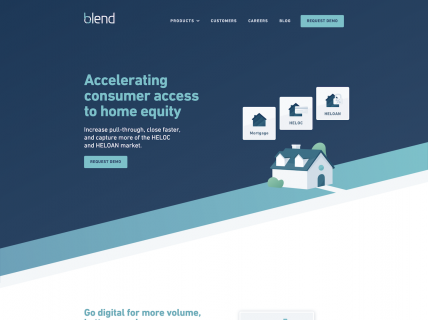 Screenshot of the Products - Home Equity page from the Blend website.