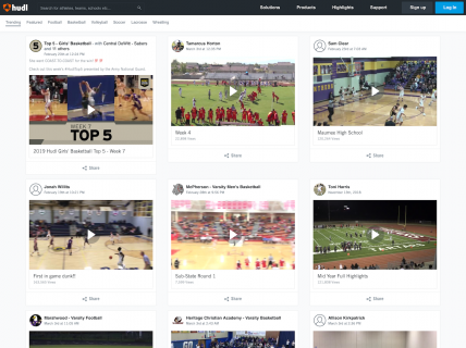 Screenshot of the Explore page from the Hudl website.