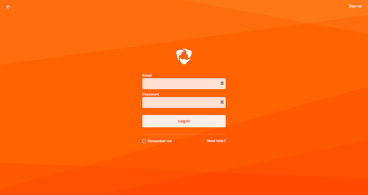 Screenshot of the Login page from the Hudl website.