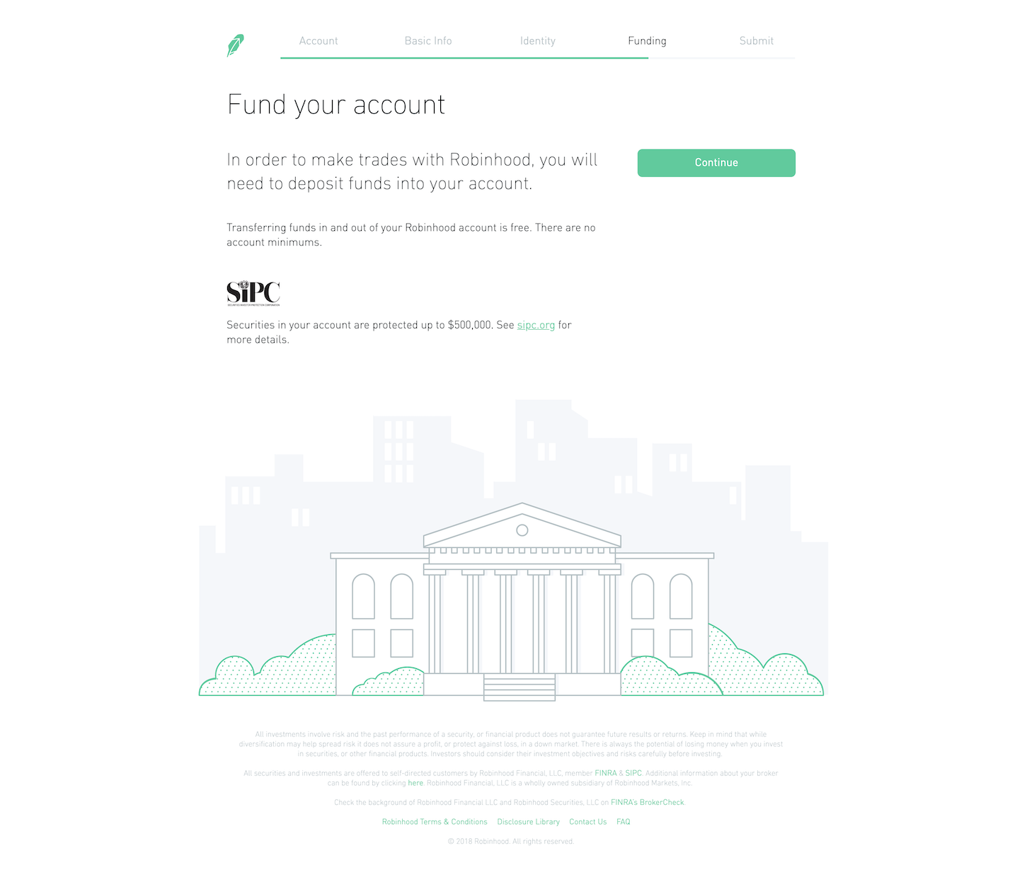 Screenshot of the Sign Up - Step 5 page from the Robinhood website.