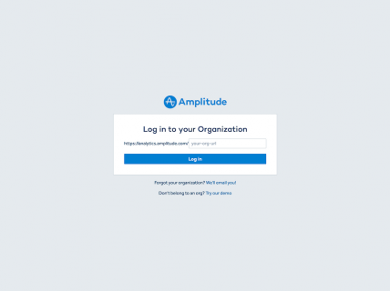 Screenshot of the Login page from the Amplitude website.