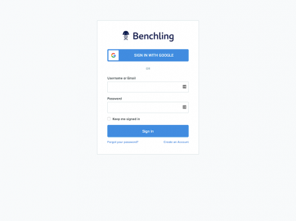 Screenshot of the Sign In page from the Benchling website.