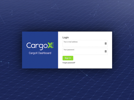 Screenshot of the Login page from the CargoX website.