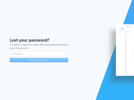 Screenshot of the Lost Your Password page from the Flat website.