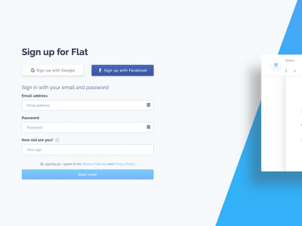 Screenshot of the Sign Up for Flat page from the Flat website.