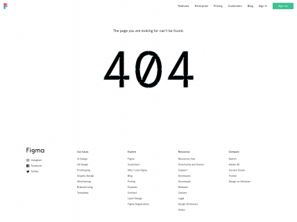 Screenshot of the 404 page from the Figma website.