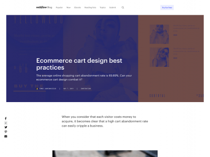 Screenshot of the Feature - eCommerce page from the Webflow website.
